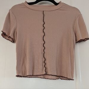 Self Esteem Pink Ruffled Crop Blouse Y2K